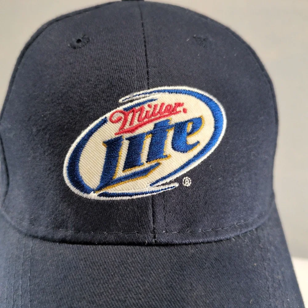 Miller Lite Baseball Cap Hat Navy Blue Embroidered Beer Logo Acme‎ Adjustable